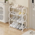 thumbnail image 1 of 4-Tier Shoe Rack Storage Organizer, Lightweight Steel Tube & Plastic Shelves, Easy Tool-Free Assembly, Stackable Entryway Shoe Cabinet for Bedroom Closet Dorm Room White, 1 of 6
