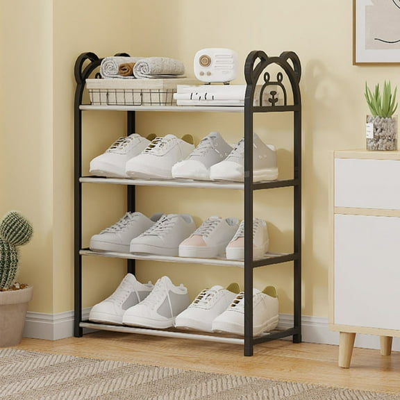 4 Tier Shoe Rack for Closet, Shoe Organizer with Shoe Rack Shoe Rack Storage Organizer With 4 Tiers Metal Shelves For Bedroom Closet Entry Dorm Room