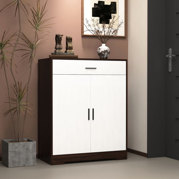 4-Layer Shoe Cabinet with Minimalist Design / Adaptable to Various Shoe Sizes