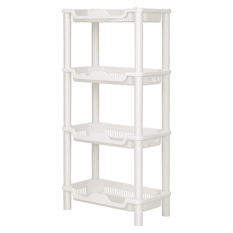 Vobor 4 Layer White Bathroom Shower Shelf Corner Organizer Shower Caddy  with 4 Shelves, White