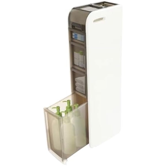 4-Tier Slim Narrow Bathroom Storage Cabinet, Bathroom Floor Cabinet with Drawers and Tissue Holder, Perfect for Small Spaces, No Installation Required, Easy to Move$$Home Decor, Kitchen, & Other
