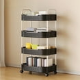 thumbnail image 1 of 4 Tier Slim Rolling Storage Cart, Bathroom Storage Organizer, Utility Shelving Unit for Office, Bathroom, Kitchen, Laundry Room & Narrow Places, 1 of 6