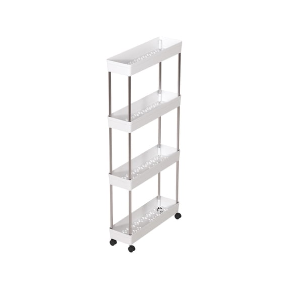 4-Tier Slim Rolling Storage Cart Narrow Space Organizer with Wheels for Kitchen Bathroom and Laundry Room 33.8 Inch