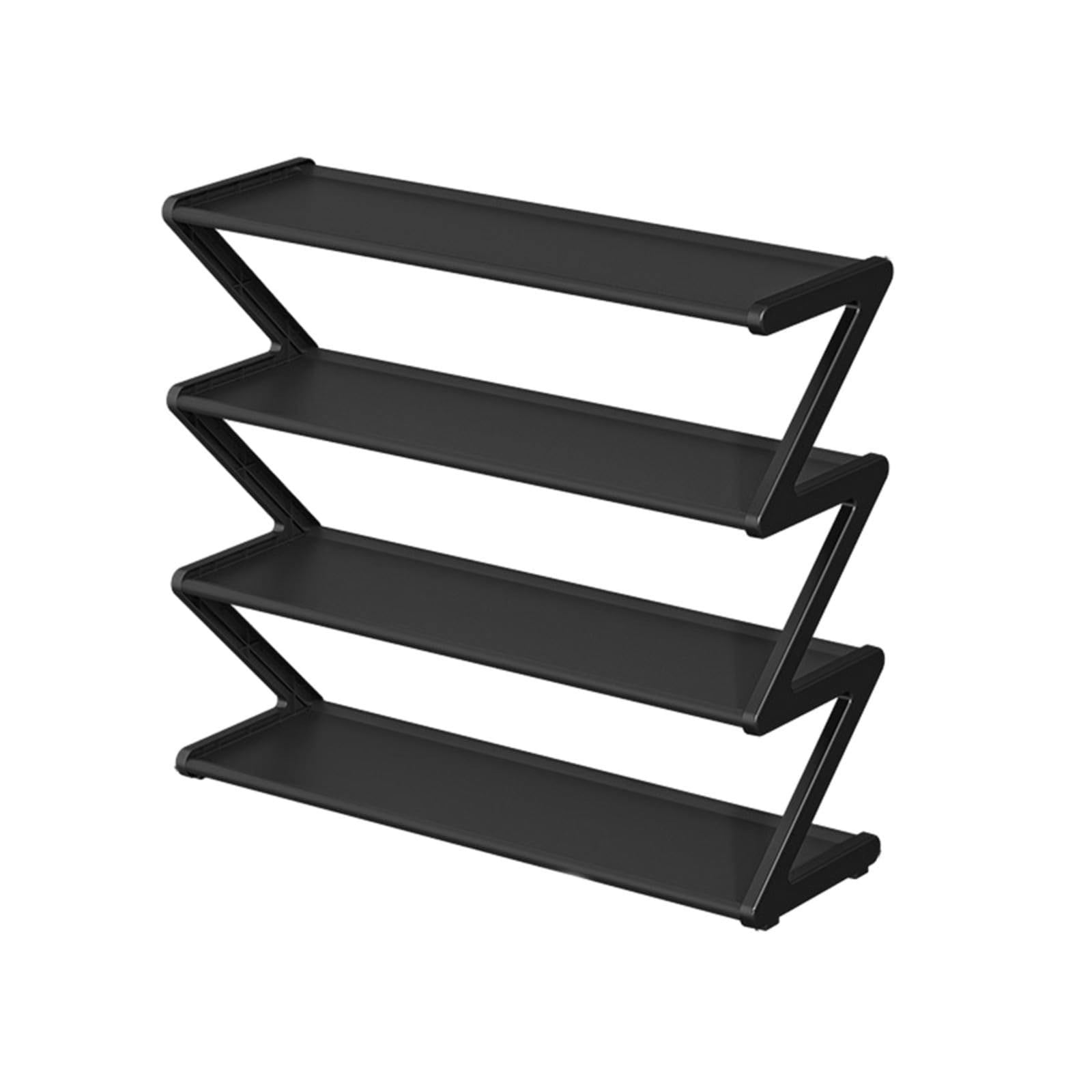 4 Tier Small Shoe Rack, Narrow Stackable Kids Toddler Adult Shoe ...