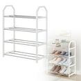 4 Tier Small Shoe Rack, Narrow Stackable Kids Toddler Adult Shoe