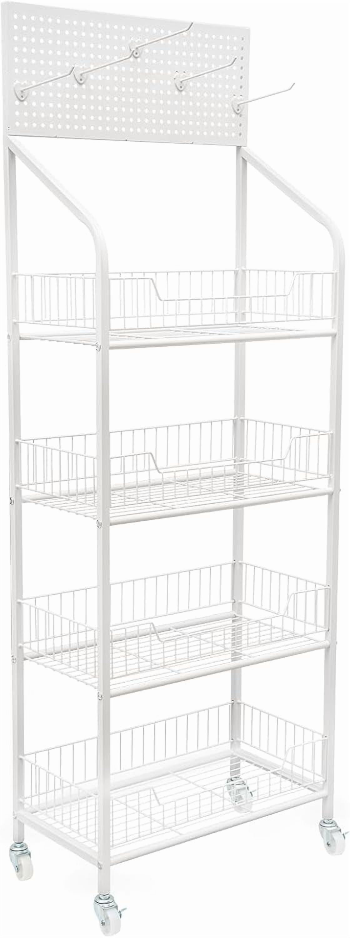 4-Tier Snack Display Rack Kitchen Baker's Racks Metal Standing Shelf ...