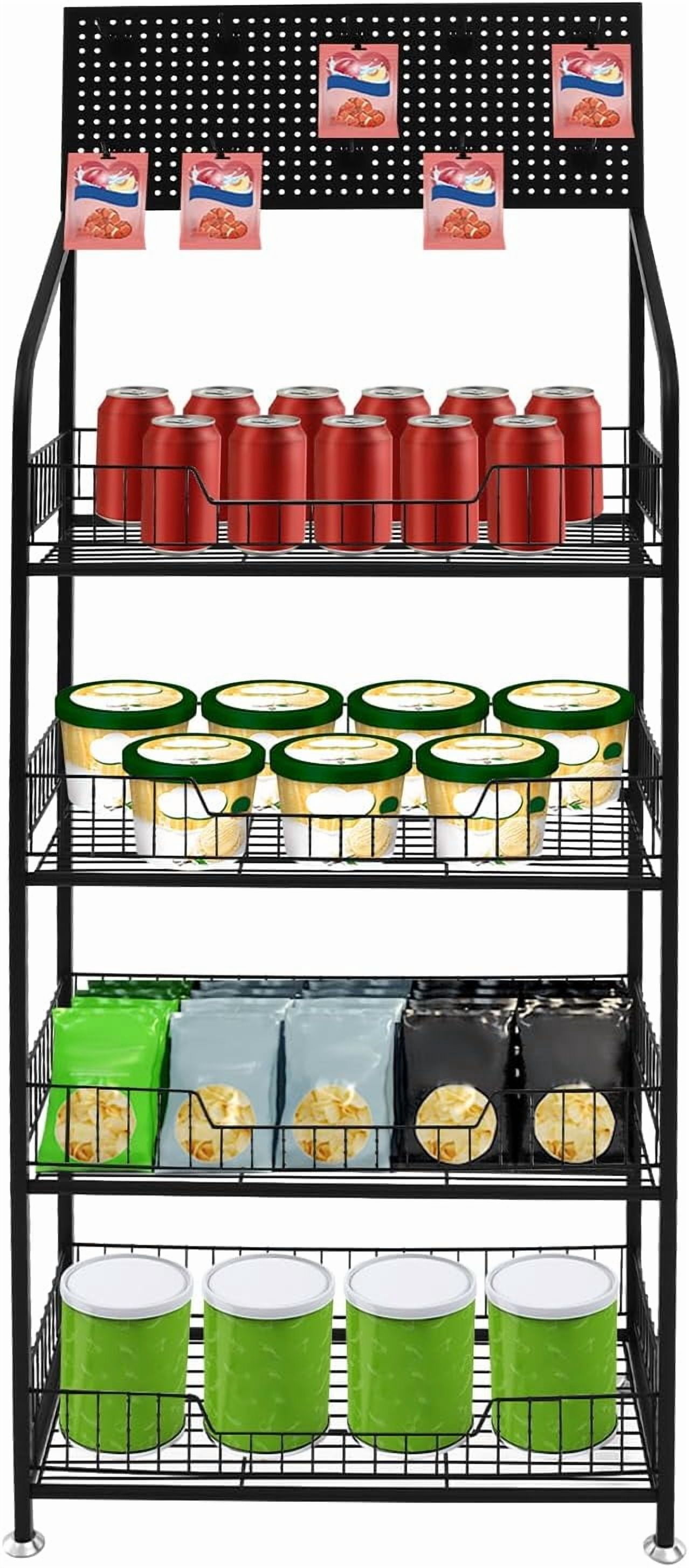 4-Tier Snack Rack Display Stand Iron Retail Display Rack Candy Display ...