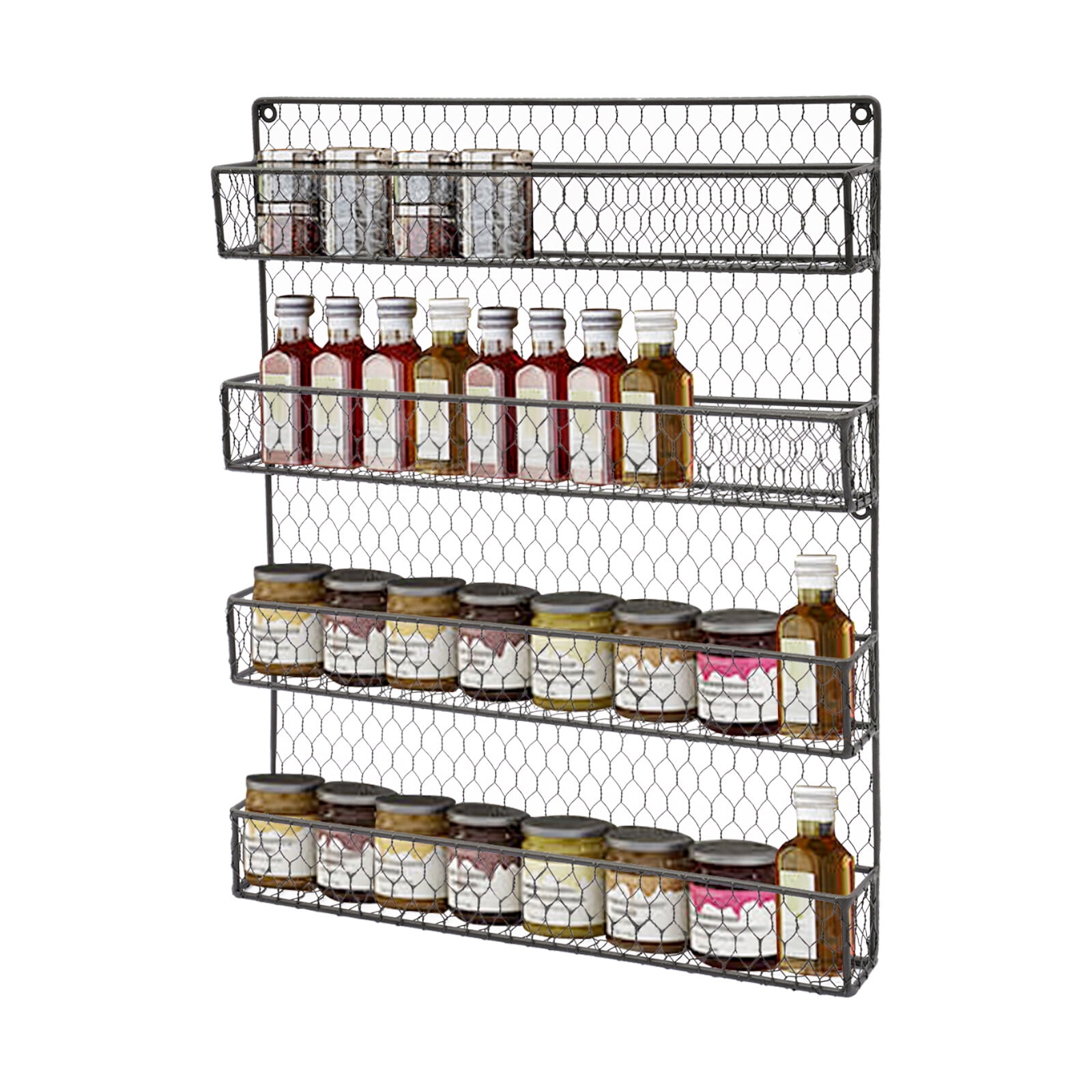 4-Tier Spice Rack Wall Mount, Metal Spice Rack for Space Saving, 17 x2 ...