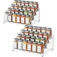 thumbnail image 1 of 4 Tier Spice Rack for Cabinet, Spice Rack Organizer, Depth Adjustable Spice Holder for Countertop, Cupboard, Seasoning Shelf-2 PCS,White, 1 of 8