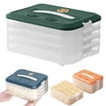 thumbnail image 1 of 4-Tier Stackable Airtight Storage Containers (12.04x9.05in) – 1PC Multi-Layer Plastic Box for Dumplings/Cookies with Timer (Orange), 1 of 9