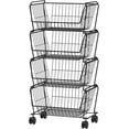 4Tier Stackable Metal Storage Baskets, AntiRust Fruit Vegetable Rack