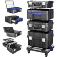 thumbnail image 1 of 4 Tier Stackable Rolling Tool Box with Wheels | Modular Tool Organizer Box Storage System | Portable Tool Box with Drawers | Tough and Durable | For Garage Storage, Home Repairs, Professional Work, 1 of 7