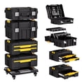 thumbnail image 1 of AIRAJ 4-in-1 Rolling Tool Box with Wheels, Stackable Modular Tool Storage System with Drawers, 755lbs Heavy Duty Mobile Tool Chest Organizer for Mechanic, Garage & Professional Workshop, 1 of 7