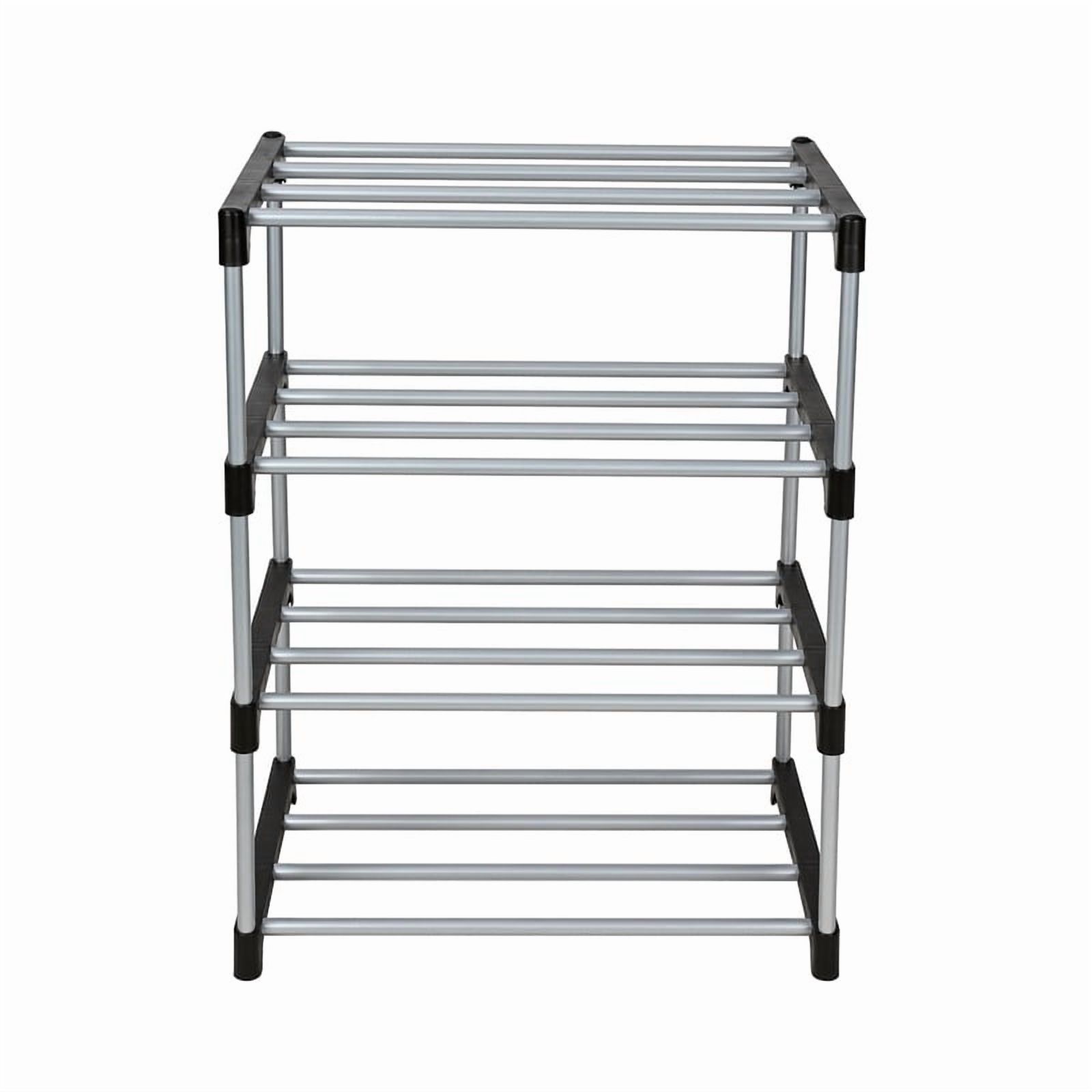 Pvc Stackable Rack Connectors 4 Tier Stackable Shoe Rack Holds 8 Pairs Metal Tube Plastic Connectors ...