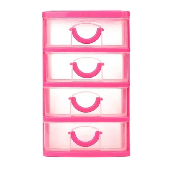 4-Tier Stackable Storage Box With Handle, Multipurpose Portable Organizer For Craft, Stationery, Jewelry & Beauty Supplies