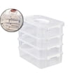 thumbnail image 1 of 4-Tier Stackable Storage Container Box Handled Organizer Storage Box Stackable Carry Box with Removable Tray Transparent Storage Case Stack Carry Storage Box, 1 of 7
