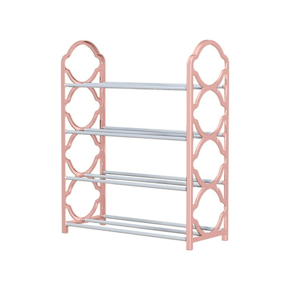 4 Tier Stainless Steel Shoe Rack Easy To Install And Space Saving Shoes Organizer Standing Shoes Rack With Sturdy Frame Shoe Rack For Closet Entryway Bedroom Floor Outdoor