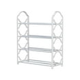 thumbnail image 1 of 4 Tier Stainless Steel Shoe Rack Easy To Install And Space Saving Shoes Organizer Standing Shoes Rack With Sturdy Frame Shoe Rack For Closet Entryway Bedroom Floor Outdoor, 1 of 9