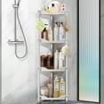 thumbnail image 1 of 4 Tier Standing Shower Caddy for Bathroom Organizer: Rustproof Corner Shower Shelves Storage with Large Capacity - Shower Organizer Rack for Bathroom Essentials, White, 1 of 8
