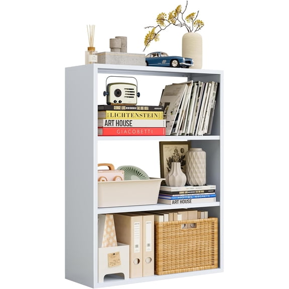 4-Tier Steel Standing Shelf Unit, Multipurpose Open Storage Rack for Entryway, Living Room, Bedroom, Garage，Metal Bookshelf (White)