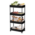 thumbnail image 1 of 4 Tier Storage Cart Slim Slide Out Storage Utility Trolley Cart with Wheels Tower Rack Shelf for Kitchen Bathroom Laundry Narrow Places, 1 of 10