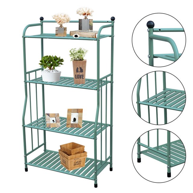 4 Tier Storage Rack Stand Cart Homeheld Metal Shelf Plant Rack