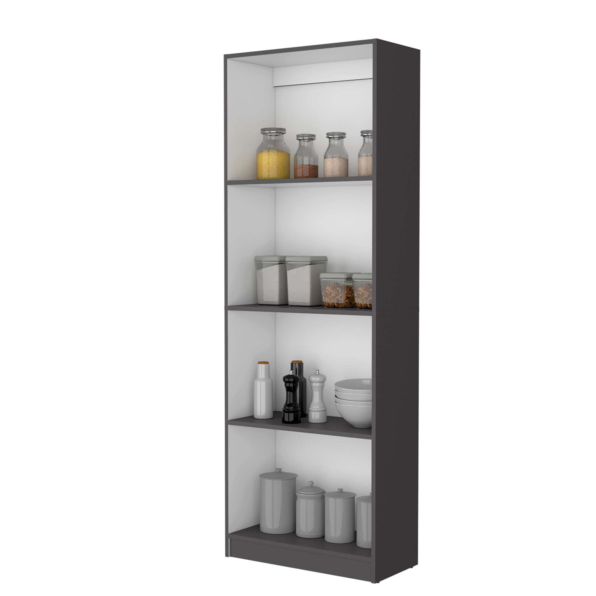 4-Tier Tall Bookcases 71.1" Freestanding Storage Living Shelves Bookcase