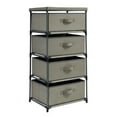 thumbnail image 1 of Juvale 4-Tier Dresser for Bedroom - 16.5 in x 13 in x 33 in, Light Gray Fabric, 4 Drawers - Narrow Closet Storage Drawers & Organizer - Steel Frame & Easy Assembly, 1 of 11