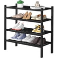 Free Standing Wardrobe Racks 4 Tier Thick Bamboo Shoe Rack for Closet, Free Standing Wood Shoe Shelf ...