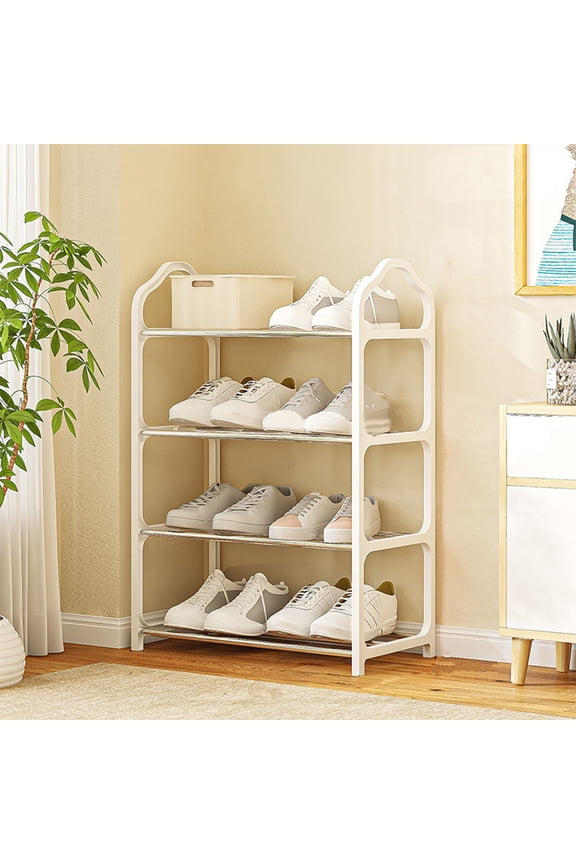 4-Tier Ventilated Shoe Rack for Bedroom, Closet and Entryway Organization | Space Efficient Metal Shelving Unit with Tool-Free Assembly