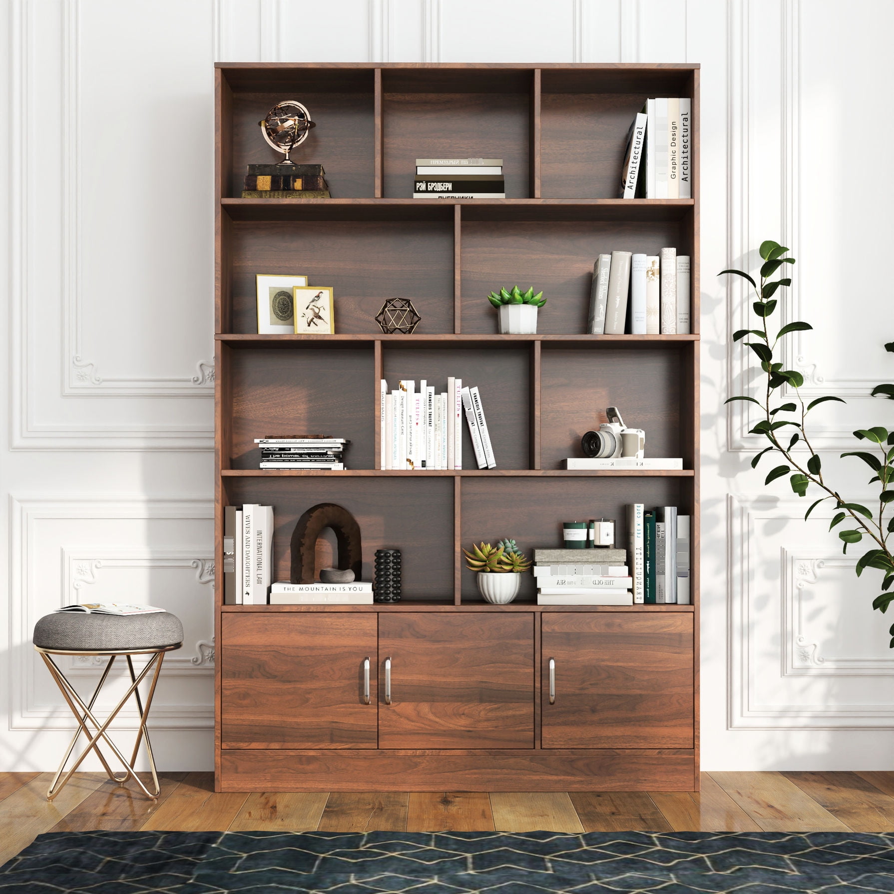 4 - Tier Versatile Bookshelf + Dust - proof Design