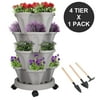 Size: 1 Set, Shape: 4-Tier, and Actual Color: Gray