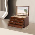 thumbnail image 1 of 4-Tier Vintage Wooden Watch & Jewelry Box Accessories Organizer Case+ Mirror, 1 of 29