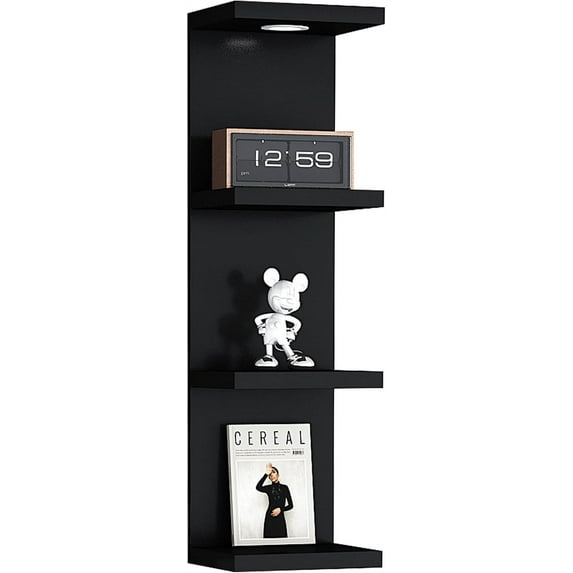 7 Tier Wall Shelf Unit,Black Lack Wall Shelf,Display Floating Shelf ...