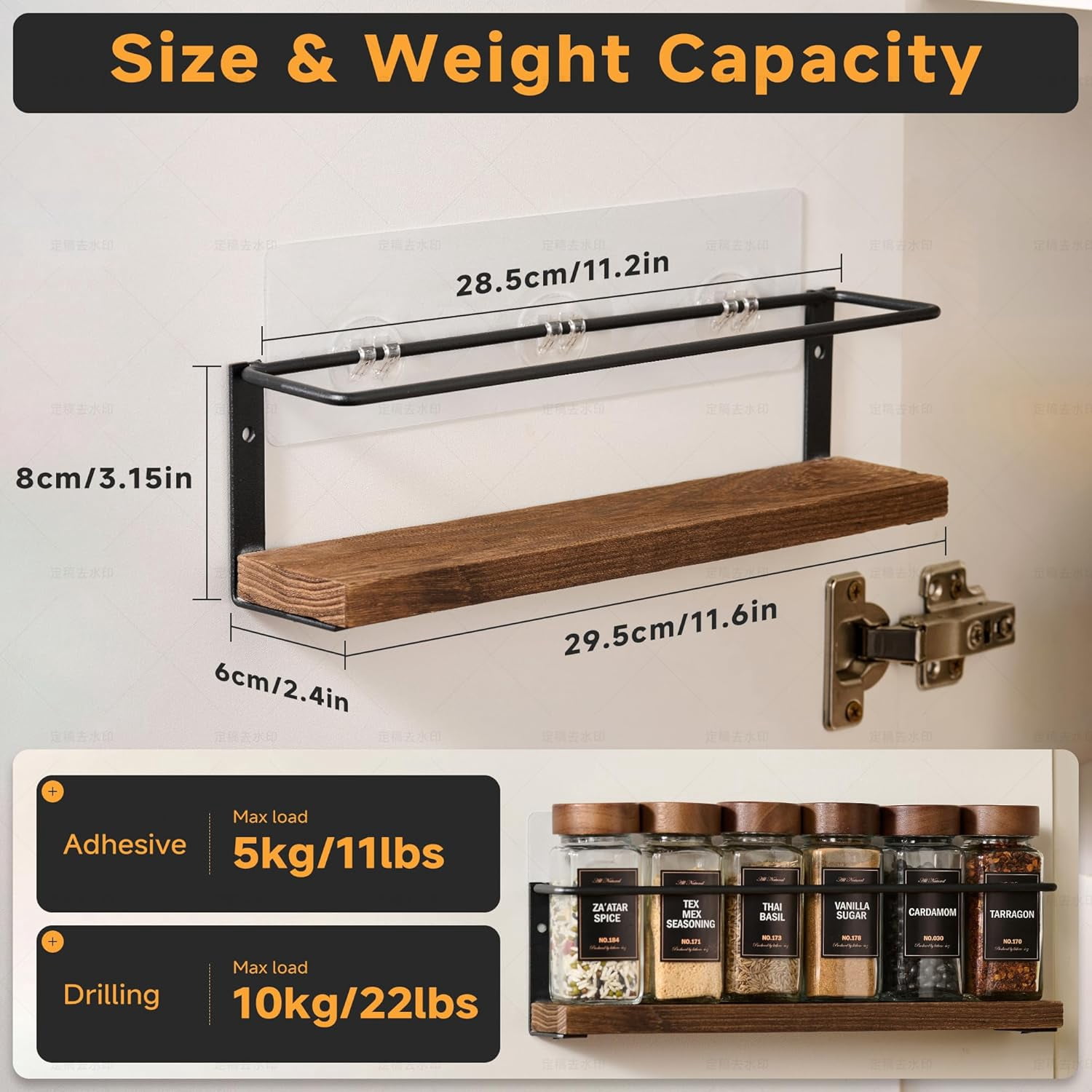 4-Tier Wall Spice Rack Organizer, 24 Glass Jars with 216 Labels ...