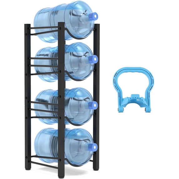 4 Tier Water Bottle Holder Storage Rack, 5 Gallon Water Jug Dispenser ...