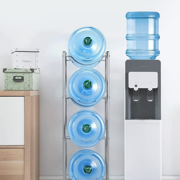 4-Tier Water Jug Rack 5 Gallon Detachable Water Bottle Holder Organizer Storage