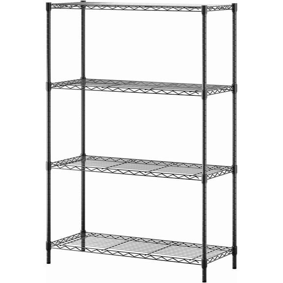 | 4-Tier Wire Shelf | 36" x 14" x 54" | Black | Storage Shelves with Adjustable Racks, Holds upto 1000 lbs | Rust-Resistant, No-Tool Assembly | For Home, Garage