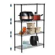 4 Tier Wire Shelving Unit, Height Adjustable Wire Shelves with 265 LBS Capacity, Metal Storage Rack Organizer for Laundry, Kitchen, Bathroom, Pantry, Closet (14"D x 35.5"W x 55"H, Black)