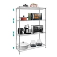 thumbnail image 1 of 4 Tier Wire Shelving Unit, Height Adjustable Wire Shelves, Metal Storage Rack Organizer for Laundry, Kitchen, Bathroom, Pantry, Closet (23.6"D x 47"W x 71"H, Chrome), 1 of 9