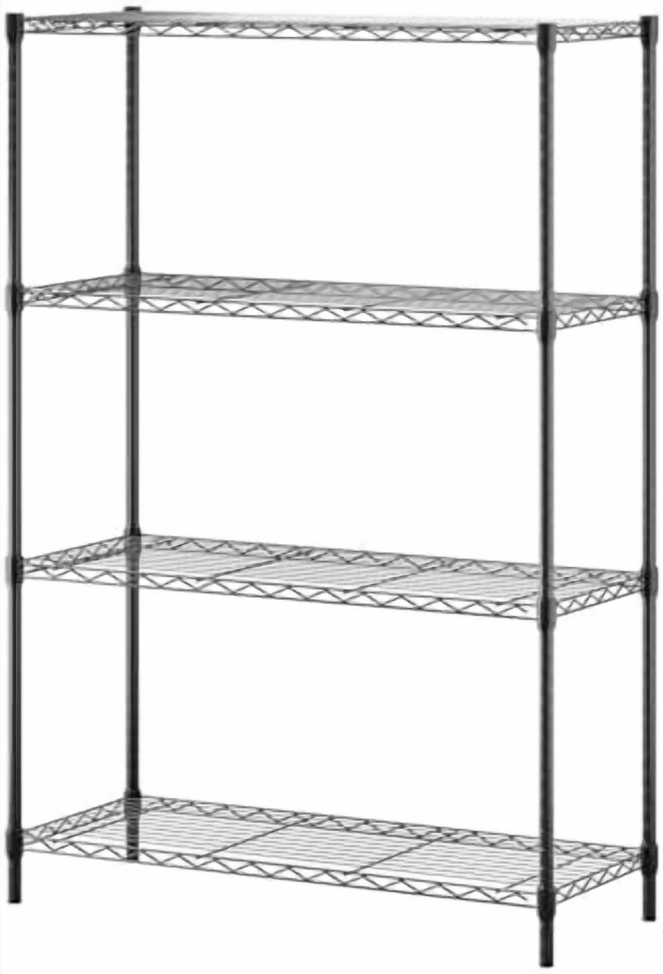 | 4-Tier Wire Storage Shelves | 36x14x54 | Black | with Adjustable ...