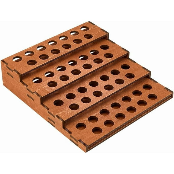 4-Tier Wood Lipstick Organizer Display Riser Stands Sienna 24x22.5x6cm