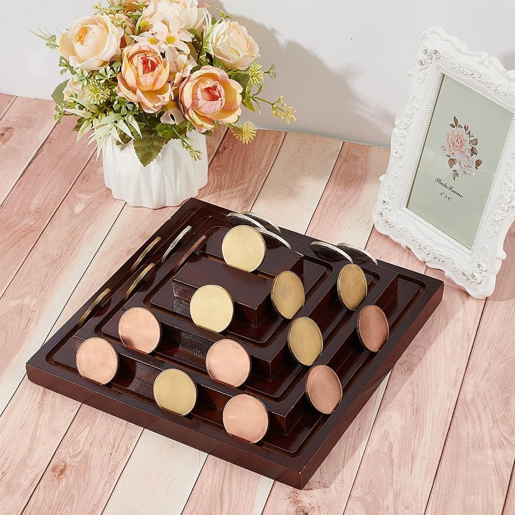 4-Tier Wooden Army Coin Holder Display Military Coins Display Case ...