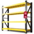 thumbnail image 1 of 4-Tier Yellow and Black Shelves, 300KG Per Shelf, 1 of 7