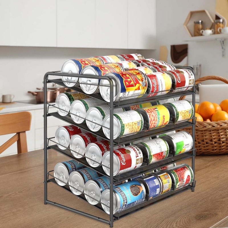 Large Can Storage Rack 4-Tier storage can rack, adjustable metal can finishing rack - with ...