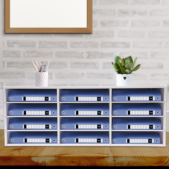 4 Tiers 12 Slots Freestanding Ail Mail Sorter Organizer Countertop Literature Organizer for Office Home School