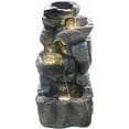 thumbnail image 1 of 4-Tiers Cascading Rock Outdoor Water Fountain with LED Light, Standing Cascading Water Feature Faux Stacked Stones Waterfalls Decor for Garden Patio Yard and Lawn (Deep Grey), 1 of 6