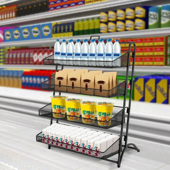 4 Tiers Display Rack Stand Iron Retail Snacks Food Candy Shelf Organizer USA