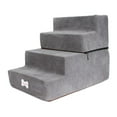 thumbnail image 1 of 4 Tiers Dog Stairs Pet Ramp Ladder Puppy Detachable Cover Slope Non Slip Bottom Light Grey, 1 of 8