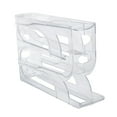 thumbnail image 1 of 4 Tiers Egg Dispenser, Yoaney Refrigerator Egg Rack Automatic Rolling Egg Organizer 30 Egg Dispenser Space Saving Refrigerator Storage Stand, Clear, 1 of 9
